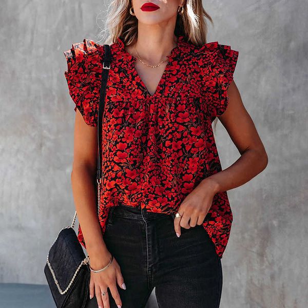 shi ying slim fit show thin short sleeve chiffon women's 2023 summer lotus leaf v-neck fragmented flower t-shirt, White
shi ying slim fit show thin short sleeve chiffon women's 2023 summer lotus leaf v-neck fragmented flower t-shirt, White