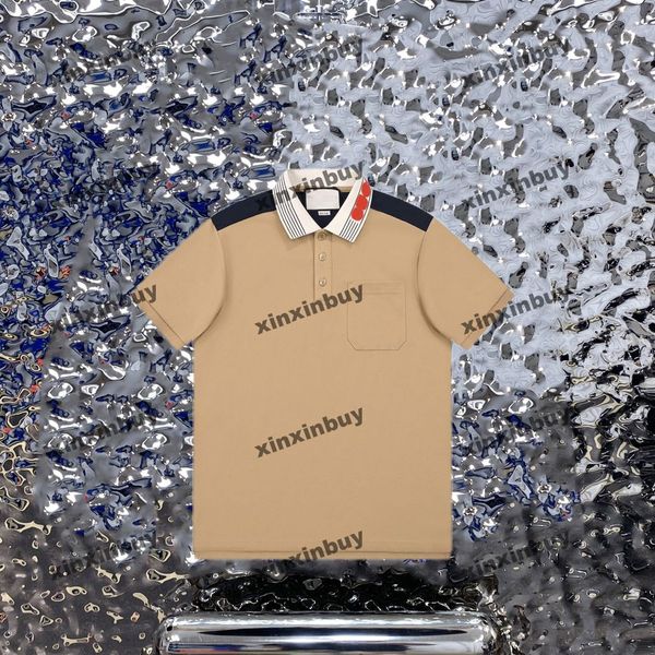 xinxinbuy men designer tee t shirt 23ss collar stripe letter jacquard short sleeve cotton women apricot white s-xl, Black;brown
xinxinbuy men designer tee t shirt 23ss collar stripe letter jacquard short sleeve cotton women apricot white s-xl, Black;brown