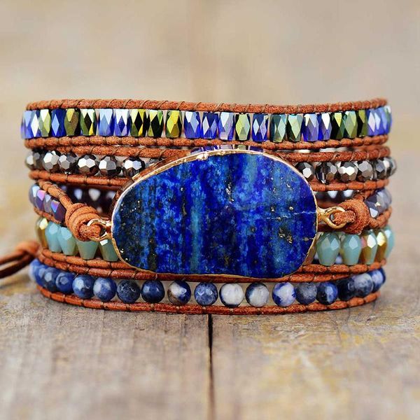 bangle oaiite multilayer leather wrap bracelets natural lapis lazuli emperor stone beaded braided strand bracelet handmade boho jewelry, Black
bangle oaiite multilayer leather wrap bracelets natural lapis lazuli emperor stone beaded braided strand bracelet handmade boho jewelry, Black