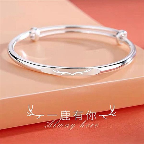 bangle s999solid bracelet silver women's bracelet simple push pull adjustable size bracelet jewelry valentine's day gift for girlf, Black
bangle s999solid bracelet silver women's bracelet simple push pull adjustable size bracelet jewelry valentine's day gift for girlf, Black