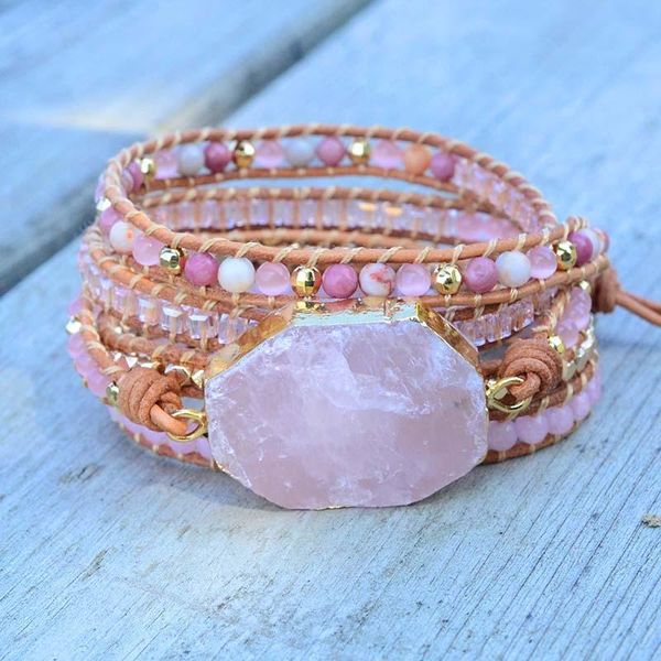 bangle natural stone bracelet 5 wraps bracelet handmade pink quartz bracelet for women bracelet dropshipping, Black
bangle natural stone bracelet 5 wraps bracelet handmade pink quartz bracelet for women bracelet dropshipping, Black