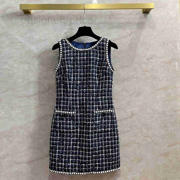 runway dresses designer french sequin woven beaded webbing tweed sleeveless dress chic blue white plaid aging vest skirt 9o2p, Black
runway dresses designer french sequin woven beaded webbing tweed sleeveless dress chic blue white plaid aging vest skirt 9o2p, Black