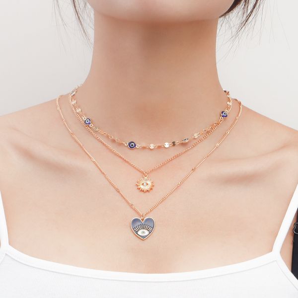 ins multi-layer devil's eye collarbone chain cool wind eye necklace female niche design sense wholesale handmade designer jewlery perso, Silver
ins multi-layer devil's eye collarbone chain cool wind eye necklace female niche design sense wholesale handmade designer jewlery perso, Silver