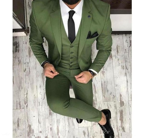 new 3 piece army green groomsmen notch lapel groom tuxedos two buttons men suits weddingprom man blazer jacketpantsvest5211501, Black;gray
new 3 piece army green groomsmen notch lapel groom tuxedos two buttons men suits weddingprom man blazer jacketpantsvest5211501, Black;gray