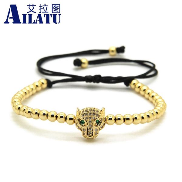 bangle ailatu 4mm stainless steel beads bracelet green eye cz copper leopard european american weaving jewelry, Black
bangle ailatu 4mm stainless steel beads bracelet green eye cz copper leopard european american weaving jewelry, Black
