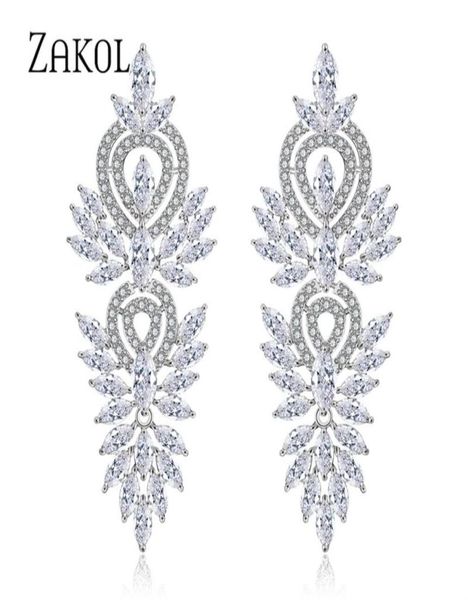 dangle chandelier zakol luxury bridal long drop earrings for women vintage cubic zirconia leaf wedding party jewelry ep2181 2210102207970, Silver
dangle chandelier zakol luxury bridal long drop earrings for women vintage cubic zirconia leaf wedding party jewelry ep2181 2210102207970, Silver