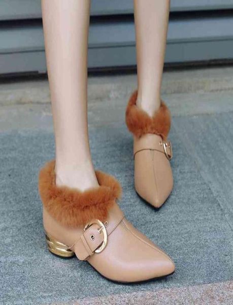 winter leather women039s shoes pointed toe strange style heel short plush warm women039s ankle boots buckle fashion boots 218929630, Black
winter leather women039s shoes pointed toe strange style heel short plush warm women039s ankle boots buckle fashion boots 218929630, Black