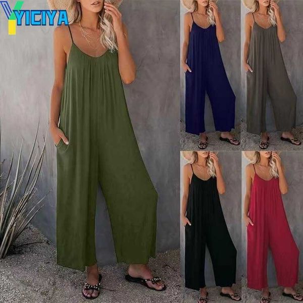 yiciya fashion jumpsuit european and american plus size 5xl suspender holiday style solid color pocket insertion casual hidden meat jumpsuit, Black;white
yiciya fashion jumpsuit european and american plus size 5xl suspender holiday style solid color pocket insertion casual hidden meat jumpsuit, Black;white
