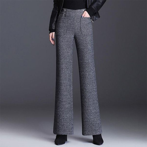 capris autumn winter thick wool wide leg pants women's high elastic waist straight leg knitted long pant ladies casual sweater trousers, Black;white
capris autumn winter thick wool wide leg pants women's high elastic waist straight leg knitted long pant ladies casual sweater trousers, Black;white