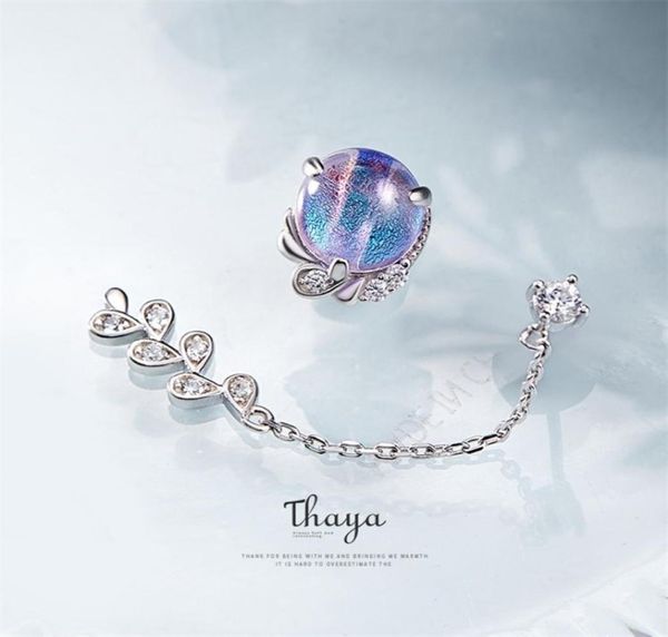 thaya provence earring inspiration 925 silver bohemia zircon unique purple for women special design jewelry 2106186789073, Golden;silver