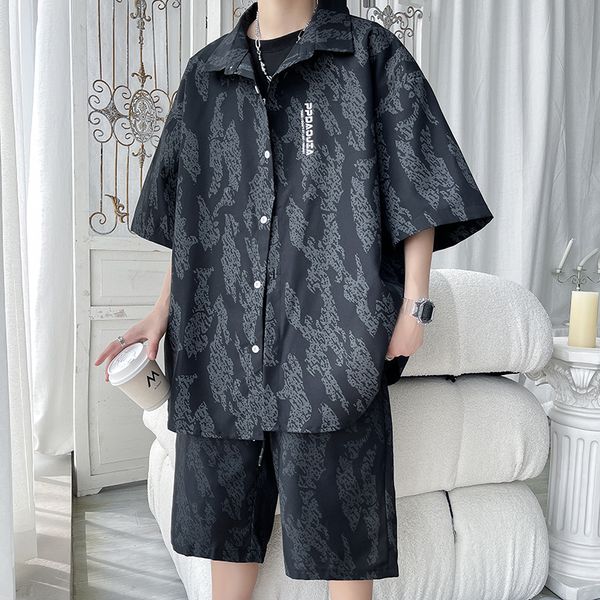 summer sports beach shorts fashion youth shirt five-point pants suit men's salt department tide brand two-piece set, Gray
summer sports beach shorts fashion youth shirt five-point pants suit men's salt department tide brand two-piece set, Gray