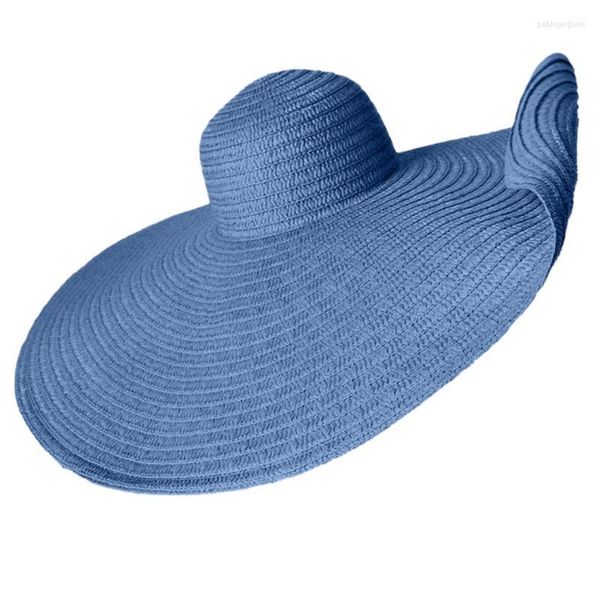 wide brim hats sunscreen hat fashion women sun protection beach spring summer woven straw big for girls, Blue;gray
wide brim hats sunscreen hat fashion women sun protection beach spring summer woven straw big for girls, Blue;gray
