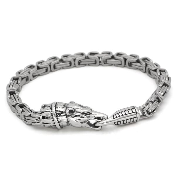 bangle men stainless steel nordic viking odin wolf king chain amulet bracelet 23cm, Black
bangle men stainless steel nordic viking odin wolf king chain amulet bracelet 23cm, Black