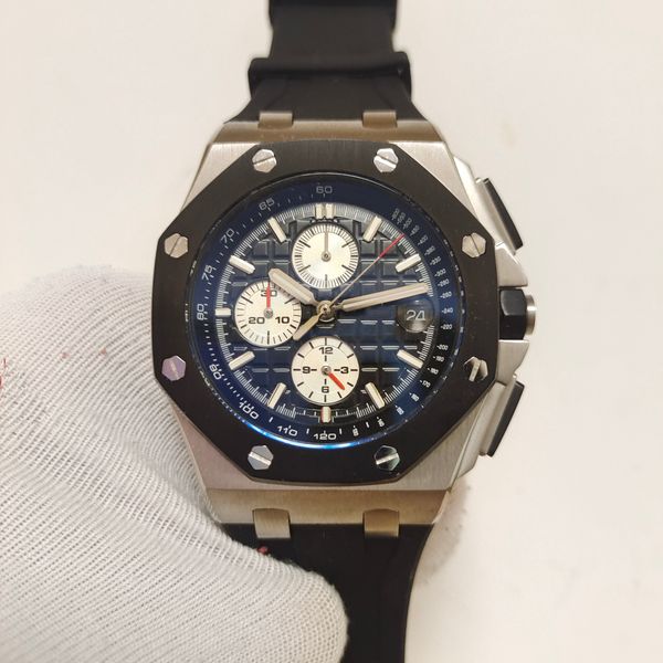 quartz movement men's watches 44mm 26240 black dial stainless steel sports rubber chronograph work men wristwatches, Slivery;brown
quartz movement men's watches 44mm 26240 black dial stainless steel sports rubber chronograph work men wristwatches, Slivery;brown
