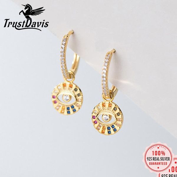 huggie trustdavis real 925 sterling silver eye shiny cz hoop earring for women wedding party fine jewelry db155, Golden;silver
huggie trustdavis real 925 sterling silver eye shiny cz hoop earring for women wedding party fine jewelry db155, Golden;silver