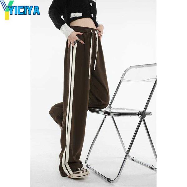 yiciya women's pants brown womans sweat high waist summer vintage straight trouser american style stripe baggy wide leg drawstring, Black;white
yiciya women's pants brown womans sweat high waist summer vintage straight trouser american style stripe baggy wide leg drawstring, Black;white