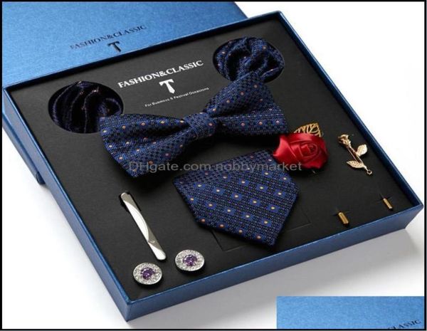 bow ties fashion accessories factory brand 100 silk woven tie pocket squares cufflink set necktie box mans sliver paisley lo5371392, Black;gray
bow ties fashion accessories factory brand 100 silk woven tie pocket squares cufflink set necktie box mans sliver paisley lo5371392, Black;gray