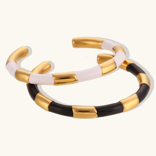 fashionable and minimalist black white y2k bracelet jewelry stainless steel opening solid segmented oil dripping female, Golden;silver
fashionable and minimalist black white y2k bracelet jewelry stainless steel opening solid segmented oil dripping female, Golden;silver