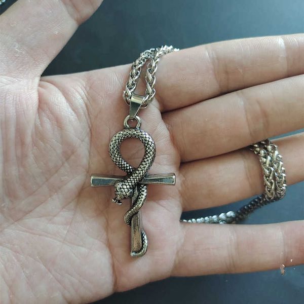 gzw anhk snake cross necklace antique silver pendant snake jewellery for men women with link chain-22+2 "inch(55cm)
gzw anhk snake cross necklace antique silver pendant snake jewellery for men women with link chain-22+2 "inch(55cm)