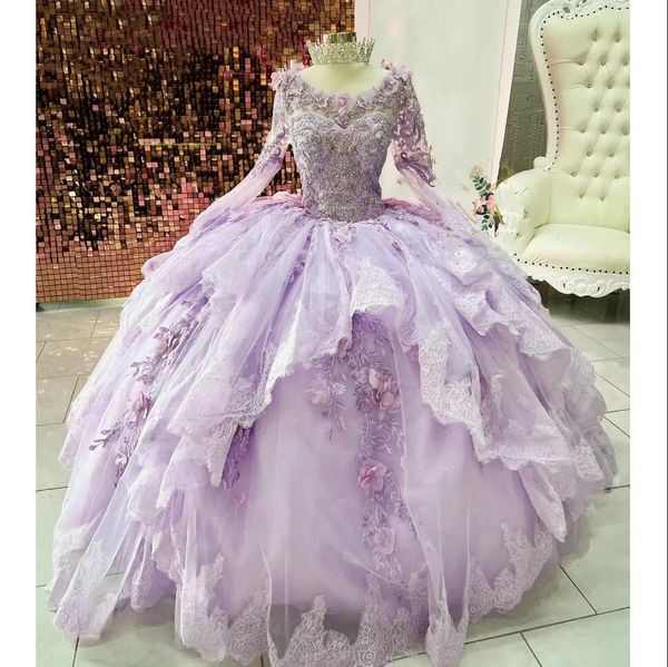 lilac lavender quinceanera dresses sweet 16 girls princess long sleeve 3d flowers beads lace-up corest vestidos de 15 anos, Blue;red
lilac lavender quinceanera dresses sweet 16 girls princess long sleeve 3d flowers beads lace-up corest vestidos de 15 anos, Blue;red
