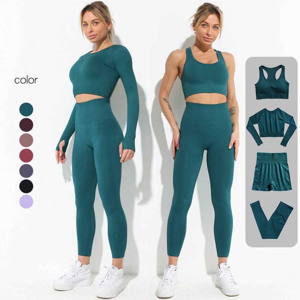 sports fitness suit seamless yoga suit set long sleeved women's tight yoga suit tank long pants
sports fitness suit seamless yoga suit set long sleeved women's tight yoga suit tank long pants
