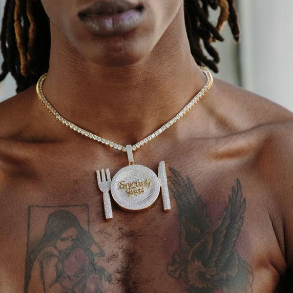 necklaces everybody eats hip hop pendant for men two town gold color knife fork plate shaped new iced out bling jewelry, Silver
necklaces everybody eats hip hop pendant for men two town gold color knife fork plate shaped new iced out bling jewelry, Silver