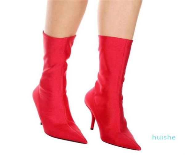 zapatos fashion runway shoes stretch ankle boots women sharp pointed toe stiletto high heels candy color slip on sock botas s1572253, Black
zapatos fashion runway shoes stretch ankle boots women sharp pointed toe stiletto high heels candy color slip on sock botas s1572253, Black