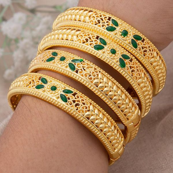 bangle 4pcs/set 24k dubai gold color bangles for women ethiopia wedding bangles bracelets africa saudi arab green jewelry party gift, Black
bangle 4pcs/set 24k dubai gold color bangles for women ethiopia wedding bangles bracelets africa saudi arab green jewelry party gift, Black
