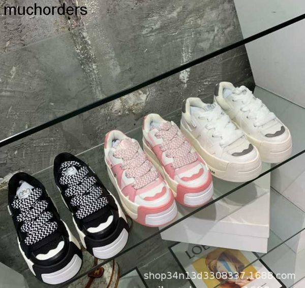 high edition 2023 new cowhide muffin sole bread sneakers with color matching thick soles for slimming sweet and versatile casual women', Black
high edition 2023 new cowhide muffin sole bread sneakers with color matching thick soles for slimming sweet and versatile casual women', Black