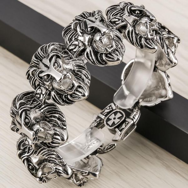 bangle lion heads chain man bracelet for men stainless steel mens metal charm bracelets bangles mannen armband jewellery accessories, Black
bangle lion heads chain man bracelet for men stainless steel mens metal charm bracelets bangles mannen armband jewellery accessories, Black