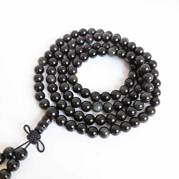 bangle 6mm natural obsidian round beads bracelets with rainbow eyes 108 beads prayer meditation mala bro501, Black
bangle 6mm natural obsidian round beads bracelets with rainbow eyes 108 beads prayer meditation mala bro501, Black