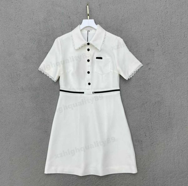 designer dress women spring summer lapel dresses lace design waist letters embroidery single button trim basic 2 colours size s-l dress for, Black;gray
designer dress women spring summer lapel dresses lace design waist letters embroidery single button trim basic 2 colours size s-l dress for, Black;gray