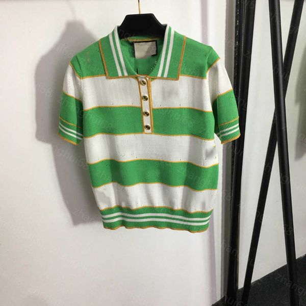 23ss womens knits womens designer clothing gg monogram button bump color striped polo neck short-sleeved sweater womens clothes, White
23ss womens knits womens designer clothing gg monogram button bump color striped polo neck short-sleeved sweater womens clothes, White
