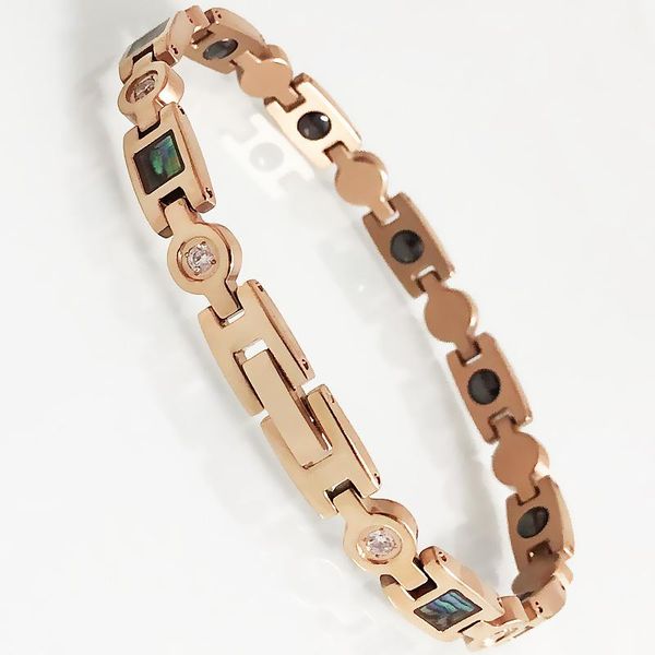 bangle health magnetic bracelets for women rose gold color stainless steel germanium stone wristband natural shell female hand jewelry, Black
bangle health magnetic bracelets for women rose gold color stainless steel germanium stone wristband natural shell female hand jewelry, Black