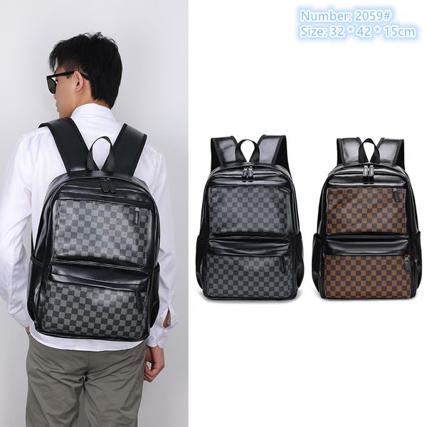 wholesale men shoulder bags 2 colors light and soft leather leisure backpack simple and versatile plaid handbag college style contrast fashion messenger bag, Brown-2059#-normal version
wholesale men shoulder bags 2 colors light and soft leather leisure backpack simple and versatile plaid handbag college style contrast fashion messenger bag, Brown-2059#-normal version