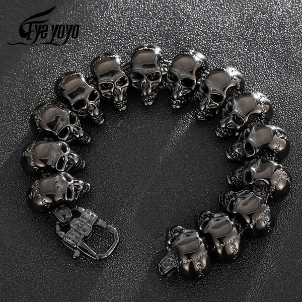 bangle punk long skull bracelets for men stainless steel black skull charm link chain bracelets male gothic jewelry 2021
bangle punk long skull bracelets for men stainless steel black skull charm link chain bracelets male gothic jewelry 2021