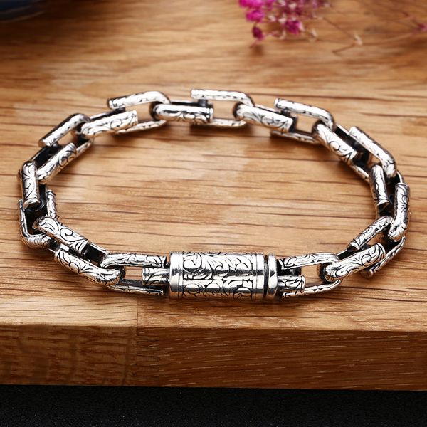 scroll textured link chain bracelets solid 925 sterling silver bracelet vintage handmade designer mens fashion jewelry accessories gift, Black
scroll textured link chain bracelets solid 925 sterling silver bracelet vintage handmade designer mens fashion jewelry accessories gift, Black