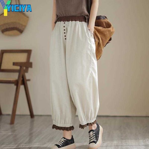 yiciya women's pants ramie women 2023 summer thin contrast color elastic waist lace loose pockets fashion trousers female yoyikamomo, Black;white
yiciya women's pants ramie women 2023 summer thin contrast color elastic waist lace loose pockets fashion trousers female yoyikamomo, Black;white