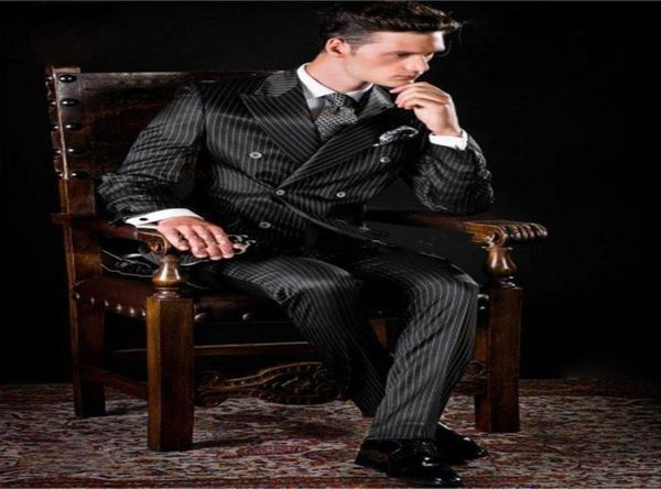 new latest design double breasted black stripe wedding groom tuxedos peak lapel groomsmen mens dinner blazer suits jacketpantst7629654, Black;gray
new latest design double breasted black stripe wedding groom tuxedos peak lapel groomsmen mens dinner blazer suits jacketpantst7629654, Black;gray