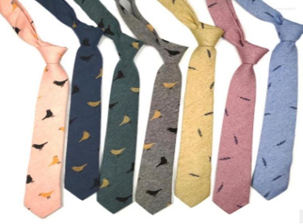 bow ties est men 6cm bird animal narrow cotton cartoon noeud papillon homme casual printed tie6090468, Black;gray