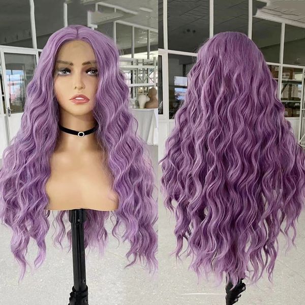 purple deep wave lace front wig natural hairline synthetic frontal lace wigs for women daily use long wave wig cosplay, Black
purple deep wave lace front wig natural hairline synthetic frontal lace wigs for women daily use long wave wig cosplay, Black