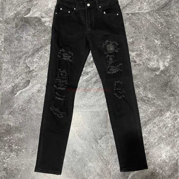 men's jeans designer clothing amires denim pants amies fashion brand black diamond slp perforated mens youth high street rock slim fit, Blue
men's jeans designer clothing amires denim pants amies fashion brand black diamond slp perforated mens youth high street rock slim fit, Blue