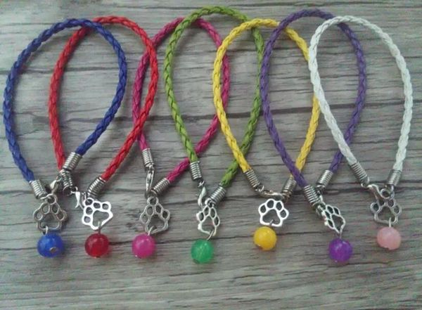 bangle wholesale fashion (20pcs+gift)glass bead charm cat dog paw prints pendant multicolor braided rope bracelet for women jewelry, Black
bangle wholesale fashion (20pcs+gift)glass bead charm cat dog paw prints pendant multicolor braided rope bracelet for women jewelry, Black