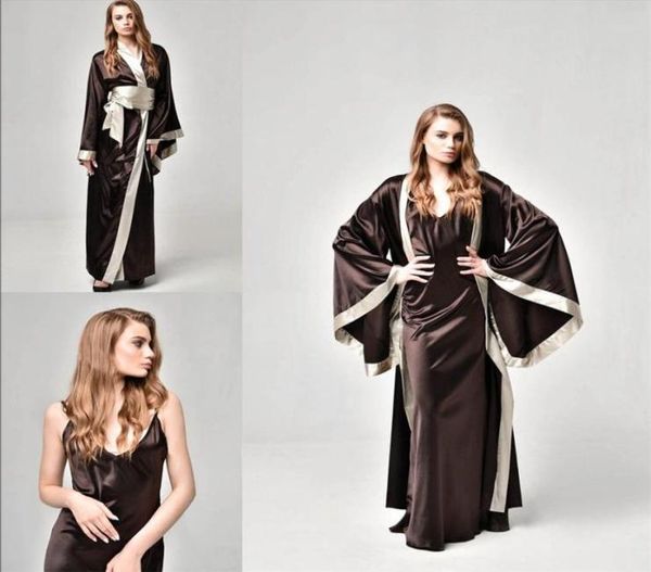 2 pcs silk satin bridal sleepwear gowns with belt bathrobe spaghetti straps long nightgowns custom made9765108, White
2 pcs silk satin bridal sleepwear gowns with belt bathrobe spaghetti straps long nightgowns custom made9765108, White