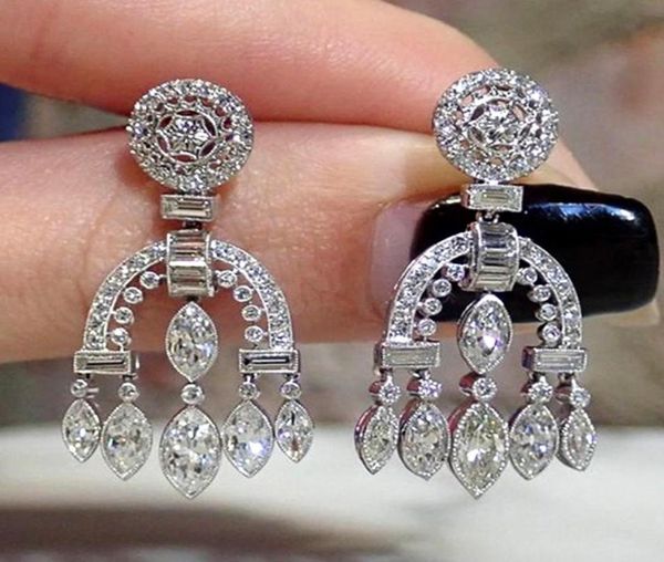 huitan retro silver plated dangle earrings women vintage wedding party elegant female accessories luxury cz jewelry 28220827 
huitan retro silver plated dangle earrings women vintage wedding party elegant female accessories luxury cz jewelry 28220827