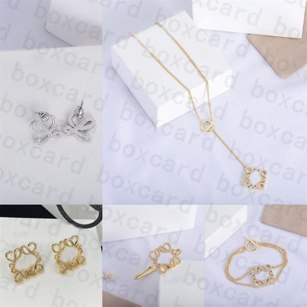 designer charm earrings eardrop bracelet necklace ring women simple style gold studs party club ear studs with box, Golden
designer charm earrings eardrop bracelet necklace ring women simple style gold studs party club ear studs with box, Golden