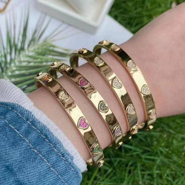 bangle 3pcs micro pave brass gold rainbow heart multi shining zircon adjustable bracelet wedding fashion for women girl, Black
bangle 3pcs micro pave brass gold rainbow heart multi shining zircon adjustable bracelet wedding fashion for women girl, Black