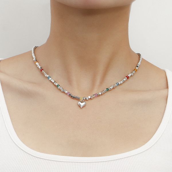 necklace designed trendy jewelry cool wind gray beaded hand-woven alloy heart pendant necklace senior sensual woman fashion jewelry designer, Silver
necklace designed trendy jewelry cool wind gray beaded hand-woven alloy heart pendant necklace senior sensual woman fashion jewelry designer, Silver