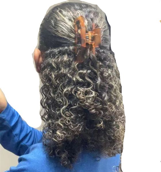 women girls gray hair ponytail extension silver grey afro bun or puff curly wrap human hair ponytails clip in real hair, Black
women girls gray hair ponytail extension silver grey afro bun or puff curly wrap human hair ponytails clip in real hair, Black