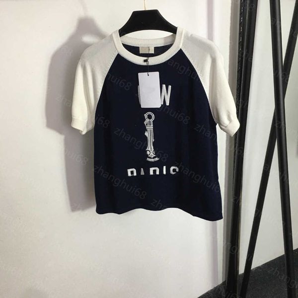 23ss womens knits womens designer clothing anchor embroidered monogram patchwork color short-sleeved sweater womens clothes, White
23ss womens knits womens designer clothing anchor embroidered monogram patchwork color short-sleeved sweater womens clothes, White